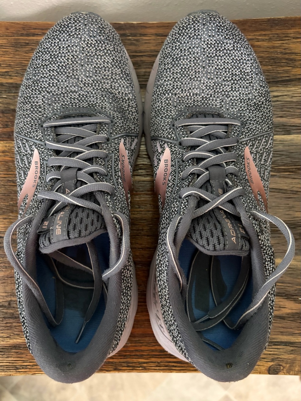 Brooks Women’s Gray and Blush Knit Running Sneakers
